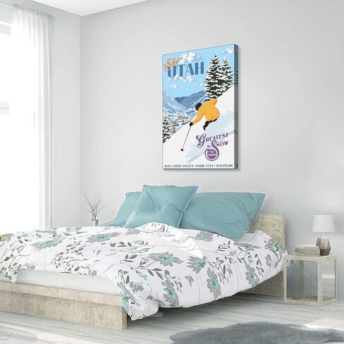 Utah, Alta, Deer Valley, Park City, Ski Vintage Travel Posters 08x12inch(20x30cm) Canvas Wall Art Prints, Home Decor for Living Room, Bedroom, And Office in Saudi Arabia