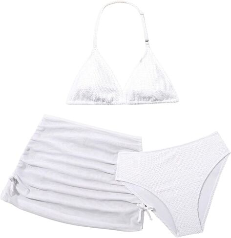 بدلة استحمام SHENHE للفتيات مكونة من 3 قطع بيكيني بوهو مع تنورة مغطاة in Kuwait