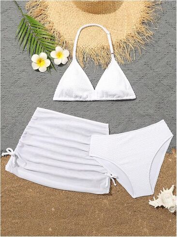 بدلة استحمام SHENHE للفتيات مكونة من 3 قطع بيكيني بوهو مع تنورة مغطاة in Kuwait