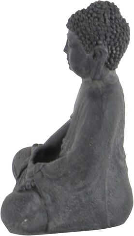 Deco 79 Ceramic Buddha Decorative Sculpture Meditating Home Decor Statue with Engraved Carvings and Relief Detailing, Accent Figurine 8" x 7" x 12", Beige in Saudi Arabia