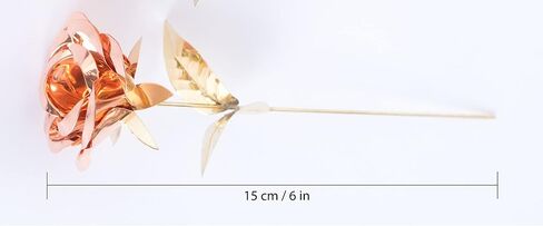 6.5 Inch Golden Metal Roses Flower - Hand Forged Copper Rose Sculpture - Metal Roses - Rosecs for Romantic Anniversary Wedding Birthday Valentine's Day Gift - Personalized Present- with Gift Box (1) in Saudi Arabia