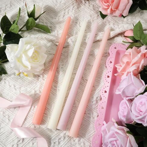 11.81'' 4pcs Taper Candles Sticks, Long Tall Thin Candles Unscented Smokeless Gradient Color Tapered Candlesticks for Table Home Dinner Wedding Festival (Blue Series) in Saudi Arabia