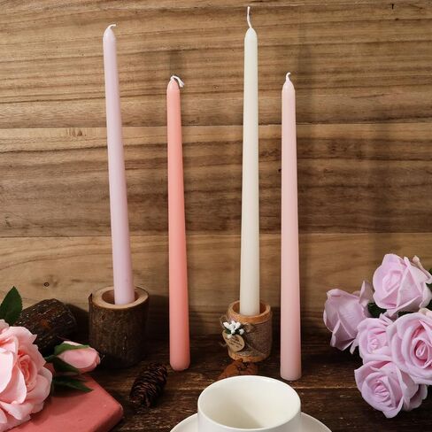 11.81'' 4pcs Taper Candles Sticks, Long Tall Thin Candles Unscented Smokeless Gradient Color Tapered Candlesticks for Table Home Dinner Wedding Festival (Blue Series) in Saudi Arabia