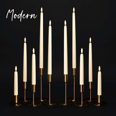 Set of 5 Ivory 12" Flameless LED Taper Candles with Timer Remote in Saudi Arabia