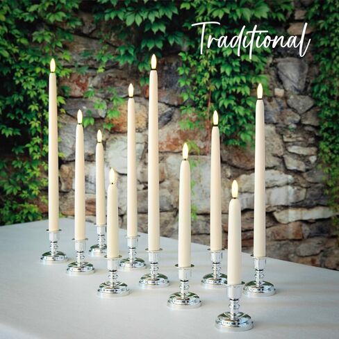 Set of 5 Ivory 12" Flameless LED Taper Candles with Timer Remote in Saudi Arabia