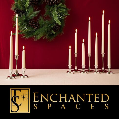 Set of 5 Ivory 12" Flameless LED Taper Candles with Timer Remote in Saudi Arabia