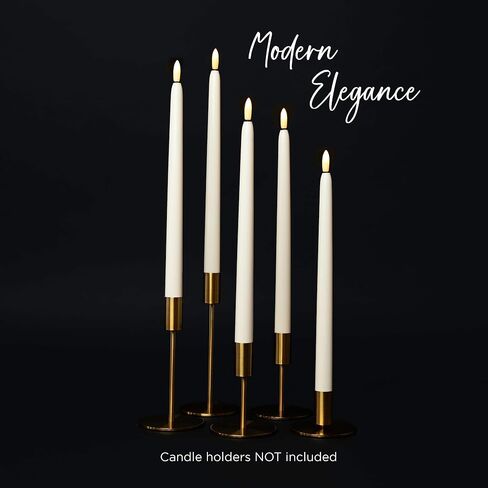 Set of 5 Ivory 12" Flameless LED Taper Candles with Timer Remote in Saudi Arabia