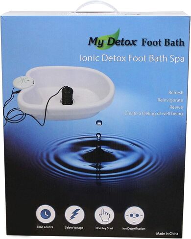 Ionic Detox Foot Bath Cleanse Spa with Basin 100 Liners and Two Round Arrays (Black Array Combo) in Saudi Arabia