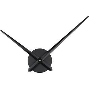 Timelike Simple Elegant Glossy Aluminum Wall Clock, Super Long Large Clock Hands, Black