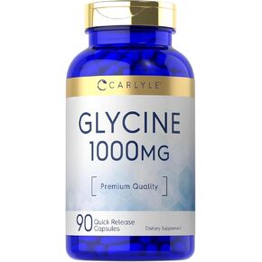 Carlyle Glycine 1000mg | 90 Powder Pills | Quick Release Capsules | Premium Quality | Non-GMO & Gluten Free Supplement