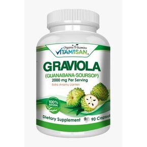 Graviola Soursop Guanabana Extract 2000 mg Anamu Llanten Natural Dietary Supplement. Leaf & Fruit Extract 90 Capsules Non-GMO