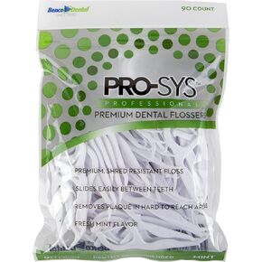 PRO-SYS® Premium Dental Mint Flossers - 270 Count (3 Packs - 90 Flossers Per Pack)