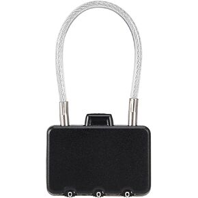 3 Digit Combination Padlock - Zinc Alloy Indoor Outdoor Padlock, Resettable Code Combo Lock, Apply to Gym Gate Sports Locker (3mm, Black)
