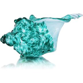 QFkris زجاج محارة شل، تمثال زجاجي فني من الصدف المنفوخ يدويًا، ثقالة ورق زجاجية كريستالية، تمثال قابل للجمع لديكور المنزل in Kuwait