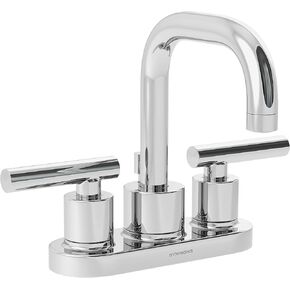Symmons SLC-3512-1.0 Dia 4 in. Centerset 2-Handle Bathroom Faucet with Drain Assembly in Polished Chrome (1.0 GPM)
