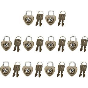 10 قطع من القفل البرونزي العتيق للزوجين على شكل قلب قفل صغير مع مفتاح معدني صغير مجموعة قفل المفاتيح، 1.30 بوصة × 0.87 بوصة، لصندوق تخزين المجوهرات وكتاب اليوميات وحقيبة الظهر المدرسية in Kuwait