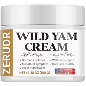 Wild Yam Cream for Hormone Balance: Menopause & Menstrual Support, Hot Flashes Night Sweats Relief 100G