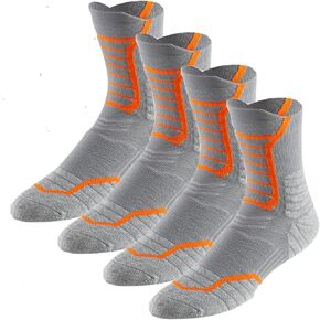 YWSLRC Men Athletic Socks Performance Cushioned Sports Crew Socks With Arch Compression for Basketball Hiking Cycling