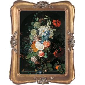 Vintage Picture Frame 5x7, Wall Mount and Tabletop Display, Art Gallery Gift (Antique Gold 5x7)