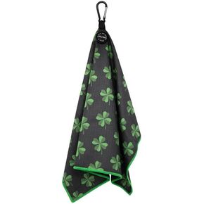 Dirty Caddie Golf Magnetic Towel, Microfiber Waffle Design with Clip- Industrial Strength for Strong Hold to Golf Bags, Carts & Clubs (Clover)