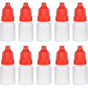uxcell Plastic Dropper Bottles, 5ml/0.17 oz Empty Squeezable Dropper Bottle with Cap, Red, Pack of 50