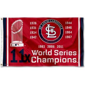 St. Louis Cardinals Years Series Champions 3x5 Foot Grommet Banner Flag