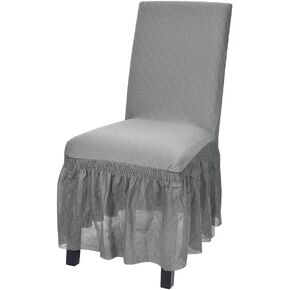 CURUYAN Stretchy Universal Chair Covers with Skirt Removable Washable Chair Cover Slipcover for Dining Kitchen Home Decor (Coffee) in Kuwait