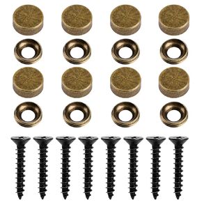 8Pcs Brass Decorative Screws with Caps, Decorative Bolts Upholstery Tacks Self Tapping Screw Decorative Cover Mirror Fixing Screw Covers for Furniture Cabinet Door Window Painting Mirror Fixing 12mm