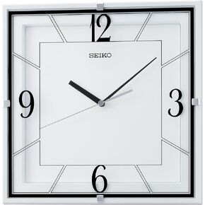 SEIKO Lanvin Non Ticking Wall Clock, White, 11 Inch