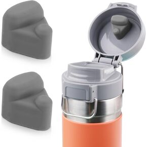 2pcs Replacement Stopper Compatible with Stanley Quick FILP GO 24 oz 36 oz, Water Bottle Top Lid Seal Cup Bottle Cap Leak Proof Silicone Stopper Gasket Accessories（Gray）