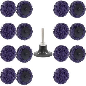 15 pcs Purple 50mm/2" Quick Change Easy Strip Wheel with 1pcs Black 1/4" Disc Pad Holder for Drill Cleans Welds, Rust Paint Removal Wheel in Saudi Arabia