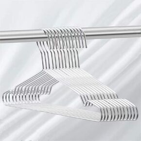Seropy Coat Hangers Clothes 10 Pack Wire Hangers Heavy Duty Stainless Steel Hangers with Non Slip Grooves, Ultra Thin Metal Hangers Space Saving Clothing Hanger 16.5 Inch