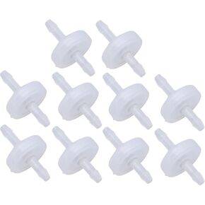 10cs White 1/8" 3mm Plastic Check Valve Hose Barb Non Return Ozone Resistance Check Valve Plastic Valve Check Valve Aquarium for Water Fuel Oil Air Gas Check Valves