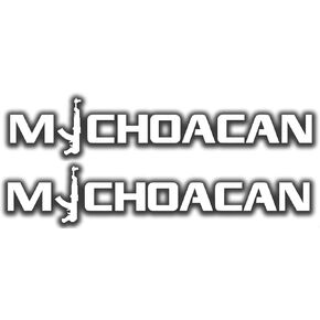 Set of 2 Michoacan AK-47 Rifle Mexico Estados Emblema Decal for Car Truck Window Stickers (Michoacan 9")