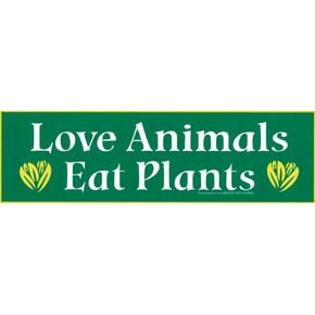 Love Animals Eat Plants Vegetarian Vegan Large Car Bumper Sticker Locker Skateboard Window Decal 8.5-by-2.5 Inches (Vinyl Sticker)