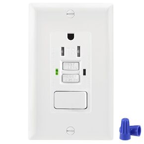 GFCI Outlet,Tamper Resistant GFCI Receptacle with Combination Switch,ETL Listed,Back &Side Wire,White (TR&WR20Amp)
