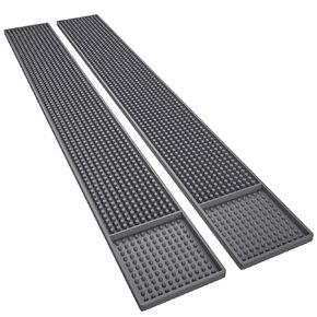Noverlife 2PCS Bar Service Spill Mat, Flexible Rubber Mat Restaurant Kitchen Counter Bar Pad Mat Table Mat, Professional Anti-Skid Bartender Mat Non-Slip Gray Bar Mat for Coffee (24x3in)