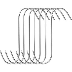 7pcs Meat Hooks for Smoker, 7 Inches Stainless Steel Smoking Hook S Shaped Butcher Meat Processing Hook for Smoker Butchering Drying Hanging Sausage Beef Pork Rib Jerky Grilling BBQ