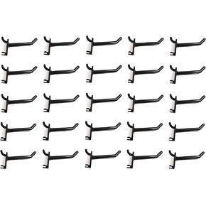 JSP Manufacturing Black Plastic Pegboard Hooks Garage/Tools/Storage/Organization/Jewelry/Craft - 2 inch, 4 inch or 6inch (25, 4 Inch)