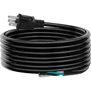 6 FT 12 AWG 3 Prong Replacement Power Cord, 20 Amp 12 Gauge 3 Conductor Wire Extension Cable with Pigtail Open Wiring End. in Saudi Arabia