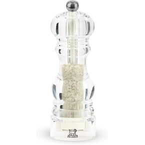 Peugeot - Nancy Manual Pepper Mill and Salt Shaker Set - Transparent Adjustable Grinder and Cellar - Acrylic, Clear, 3.5 Inches