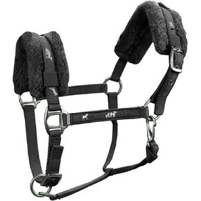 Fleece Padded Adjustable Nylon Horse Halters (Average Pony (400-750 lbs), Black)