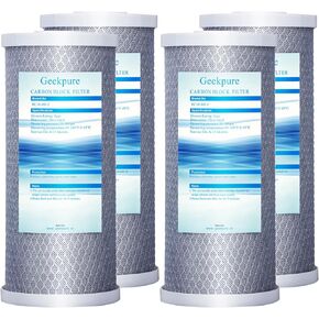 10-Inch Whole House Carbon Block Water Filter -4.5" x 10"-5 Micron- Pack 4