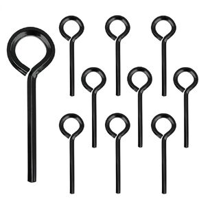 10 Pack 5/32 inch Standard Hex Dogging Key with Full Loop, Black Hex Dogging Key, Allen Key Sets Wrench Fit on Keychain Push Bar Panic Exit Device Key, Solid Metal