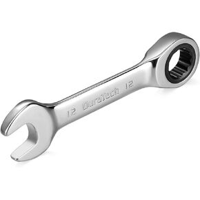 DURATECH 15mm Stubby Ratcheting Combination Wrench, Metric, CR-V Steel