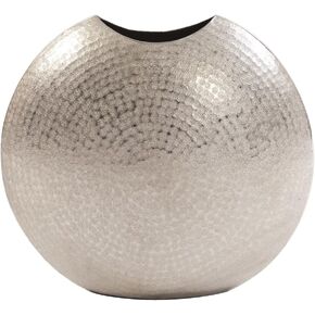 Howard Elliott Collection Frosted Silver Decorative Metal Vase Accent Piece, Small, 10.75 x 5 x 10.25 Inch