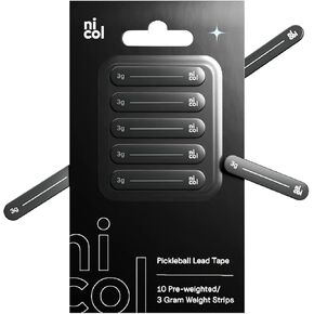 Nicol Pickleball Lead Tape- 10 Double Strength 3M Adhesive Lead Tape - 3g Weighted Lead Tape for Pickleball Paddles - Customize Paddle Weight with Black Adhesive Tape for Increase Control & Power