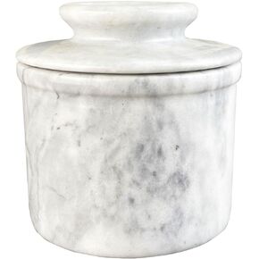 Marble Butter Can,Counter Top Natural White Marble Butter Storage Tank With Waterline,French Butter Jars,For The Storage of Kitchenware.