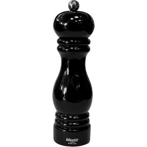 Bisetti Sorrento 7.5 Inch Black Lacquered Beechwood Pepper Mill With Adjustable Grinder
