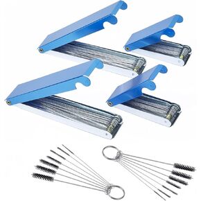 4Packs 3" and 5" Tip Cleaner for Welding Cutting Torch Nozzles and Gas Orifice, Carburetor Carbon Cleaner with 2Packs Nylon Brushes for ATV Motorcycle Chainsaw Engine Carb, Spray Guns, Shower Heads